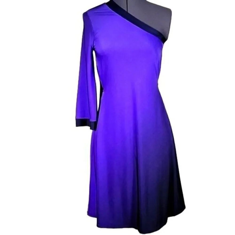 Kokoon Purple Ombre One Shoulder Dress Sz XS